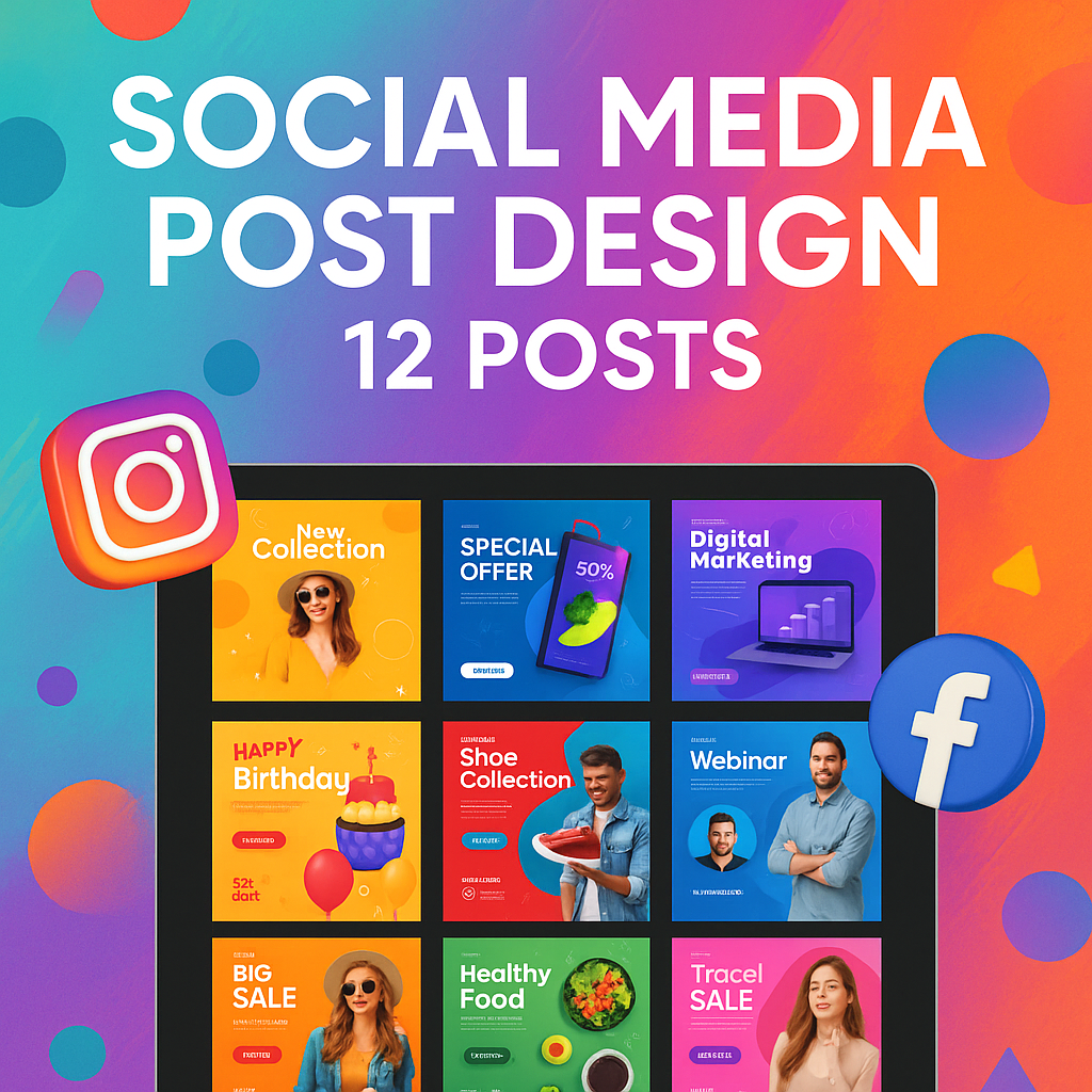 Social Media Post Design – 12 Posts