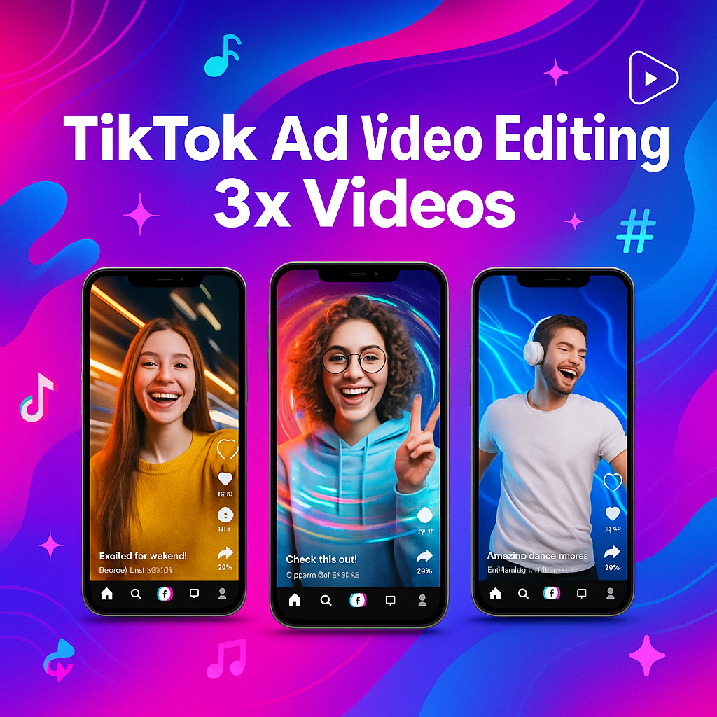 TikTok Ad Video Editing – 3x Videos